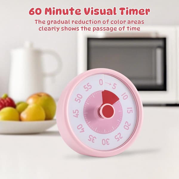 Timer, Visuell Timer for Barn, 60-Minutters Nedtelling, for Klasserom/Kjøkken, Gul