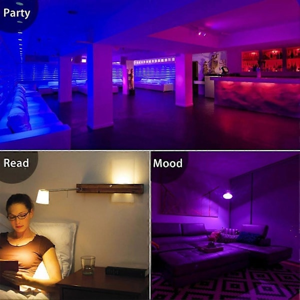 \"QD\" E14 LED-lampe Smart Lyskilde Farvespot Neonlys RGB med Kontrolenhed Lys Belysning Dæmpbar