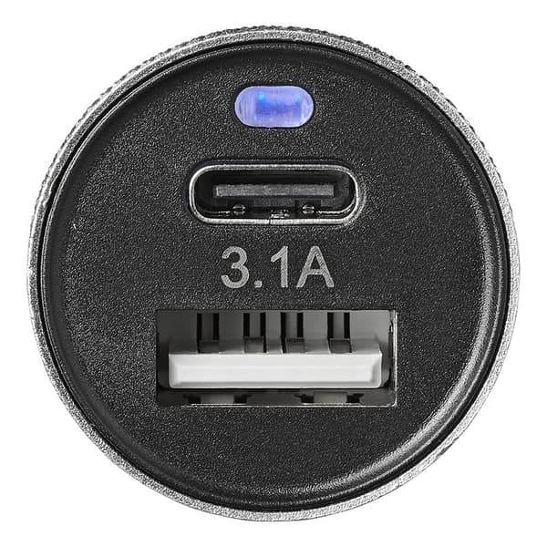 2-vägs USB-laddare Typ A + C 12V/24V 3100mA