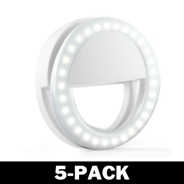 Universel Selfie Lampe / Ring med Forskellige Lystilstande 5-Pak
