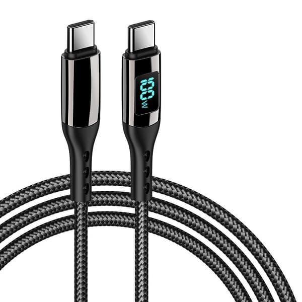 USB-C PD Snabbladdningskabel 100 W Svart 3 m_qq