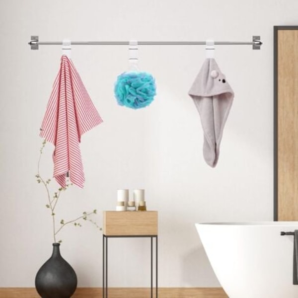 QU/Radiator- og håndkletørkerkroker (8 stk., transparent), baderomshåndklekroker, kroker for baderomsradiatorer, håndklestativ, baderom