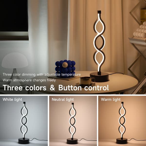 Bedroom Bedside Lamp - Table Lamp - 3-Color LED Desk Lamp - with USB Plug and Dimming
