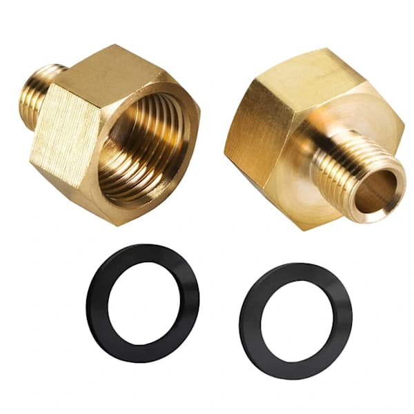 Gasslangeadapter 1/2 tomme hun til 1/4 tomme han messinggevindfitting til campingkomfurgrill 2-pak gul