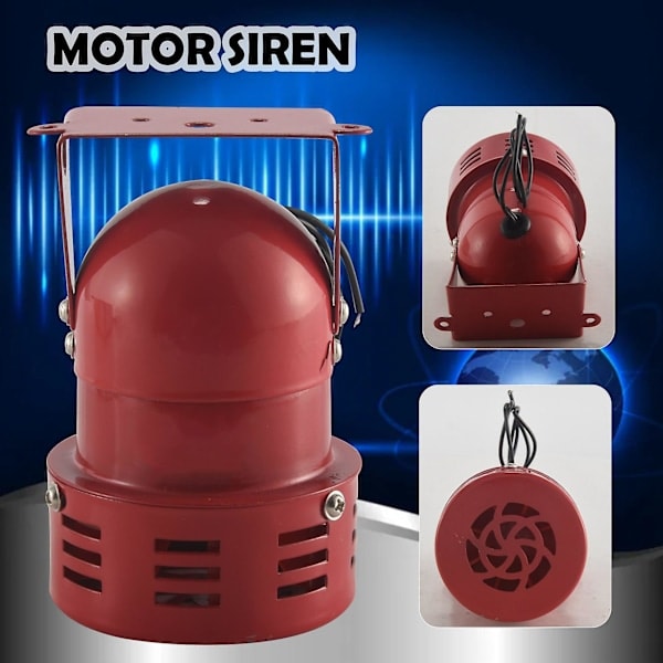 AC 220V Röd Metall Motor Driven Luftraid Siren Horn Alarm