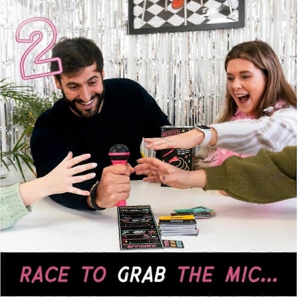 \"QD\" Grab the Mic - Familjekaraokespel för 8+ år, 2-10 spelare - Kortspel