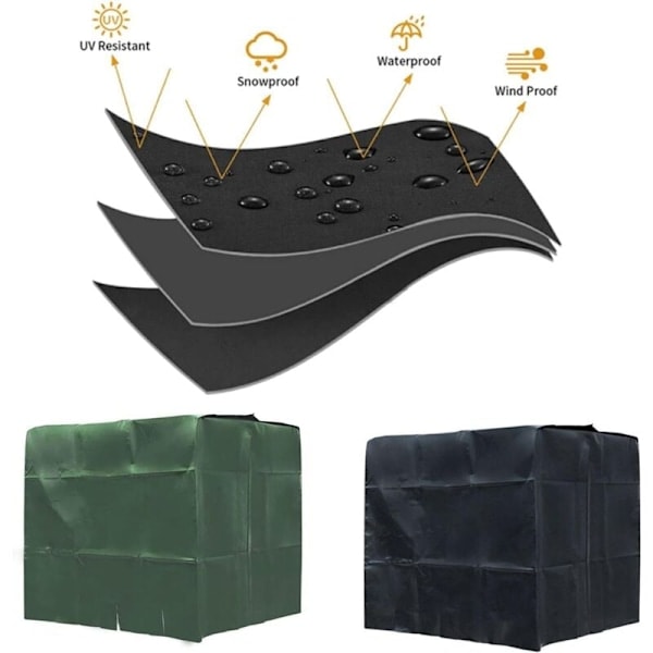 QD-Vattentanksskydd, IBC-tankskydd för 1000L tank, Vattentankbehållare Skyddande skydd, Dammtätt Anti-UV Anti-Regn, 120x100x116cm (Grön)
