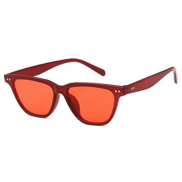 Röda Retro Wayfarer Solglasögon Rött Glas_qq