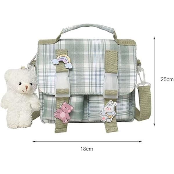 Kawaii Ryggsäck med Blomsterhänge Söt Estetisk Ryggsäck för Kvinnor Kawaii Handväska med Kawaii Nål och Tillbehör Laptop Ryggsäck