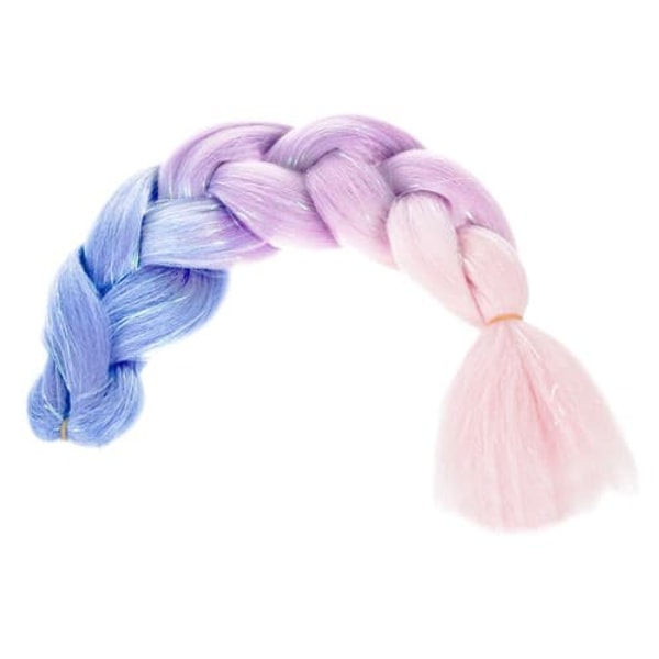 Syntetiska Hårflätor Glitter Peruk_qq