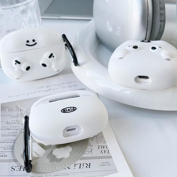 Kompatibelt med AirPods Mjukt Silikonfodral med Söt 3D Rolig Tecknad Stötsäkert Nyckelring för Flickor Kvinnor Airpods 3
