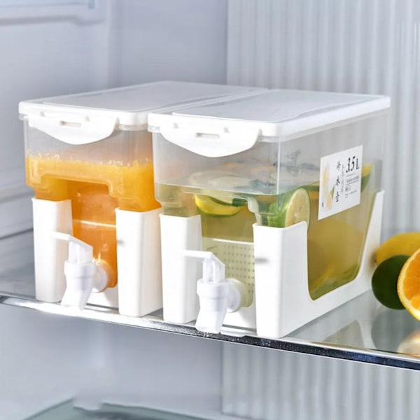 QU.3.5L Juice Lemonade Dispenser Lækagesikker Drikkevare Dispenser med Hane Juicekande Med Hane Drikkevare Flaskebeholder til Køleskab