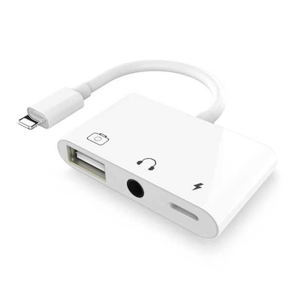 [QD] Lightning USB OTG -äänisovitin 3-in-1 USB-lukija-adapteri USB-sovitin
