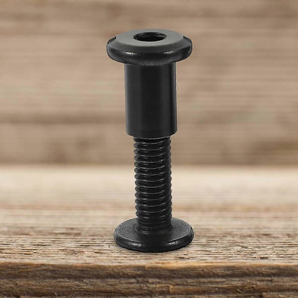 5 Set Binding Screw M6x25 Bolt Cap Nut Countersunk Belt Barrel Nut Connector Black Black 2.7X1.2X1.2CM