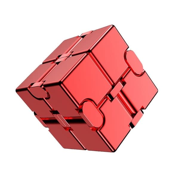 \"QD\" Fidget Spinner Rentouttava Infinite Cube Metalli Flip Kuutio Punainen