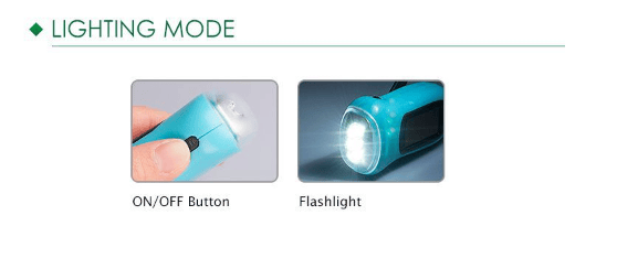 Blue Mini Hand Crank LED Flashlight, Emergency Crank Dynamo Solar Powered Flashlight Powerful Energy Saving Flashlight