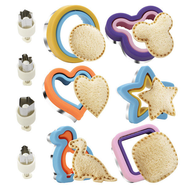 [QD] 6 stk. sandwichformere, DIY sandwichformere til børn, farve