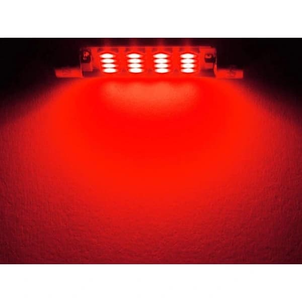 Floodlight 36mm punainen 8-pack Led 2835SMD C5W SV8.5 - punainen