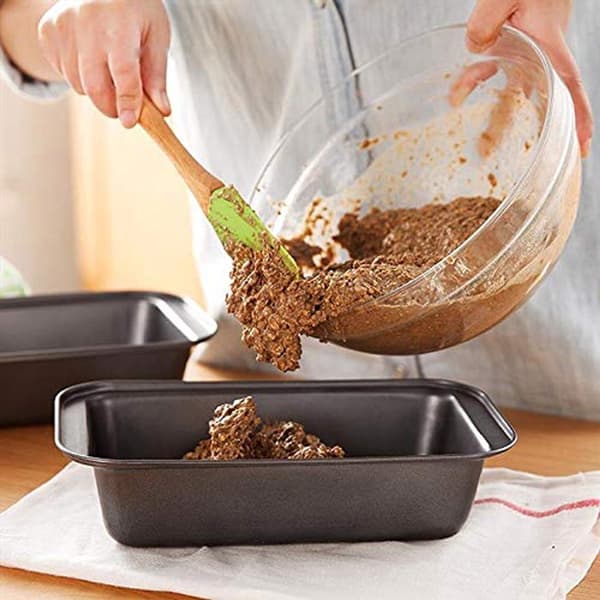 Rektangulær brødform, non-stick karbonstål brød- og kakeform for hjemmebaking, ovnssikker 25 cm svart