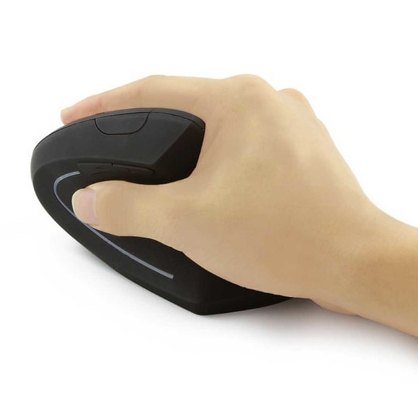 [QD] 2.4G Trådlös Vertikal Ergonomisk Optisk Mus Ergonomisk Trådlös Mus för Laptop, PC - Svart