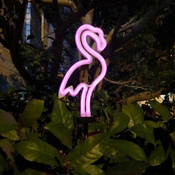 2 kpl Aurinkopuutarha Kaktus Flamingo Maavalaisimet Ulkovalaisin Neonvalo_ufo