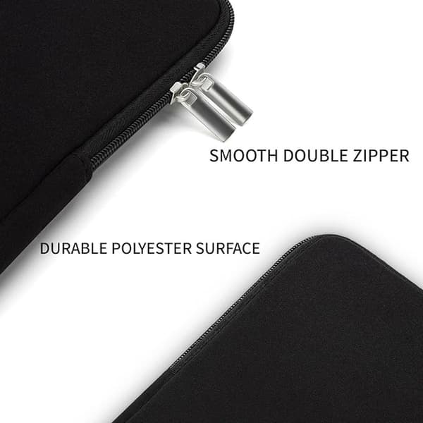 15,6 tommer laptop sleeve stødsikker ridsefast polyester etui til MacBook Notebook Rejse Forretning Sort
