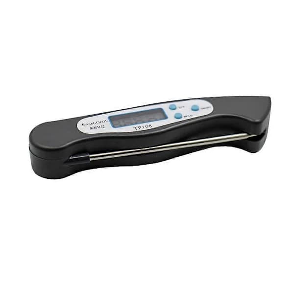Digital kötttermometer med vikbar sond LCD-display för matlagning grillning bakning mjölk badvatten svart