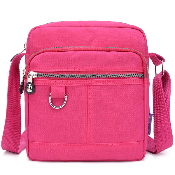 QD-2 stk Sorte og røde afslappede nylon tasker Håndtaske Skuldertaske Vandtæt Crossbody-taske til kvinder