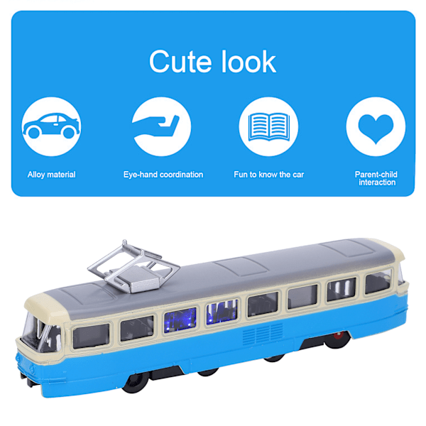 QU/1:90 Lasten Vedä Taakse Auto Lelu Lasten Seos Simulaatio Automalli Koristelu Äänivalolla (Sininen)