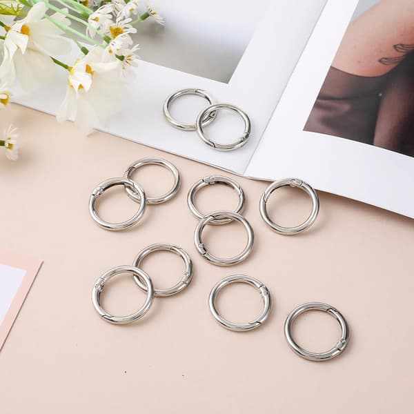 10-pak Mini Karabinhager, Nøgleringe, 33 mm, Splitringe, til Nøgler/Punge