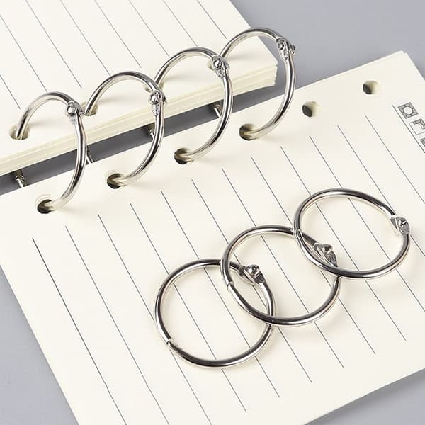 Binderinge, Metalringe, til bogbinding, memoklips, til scrapbøger/album, 80-pakke, 25 mm