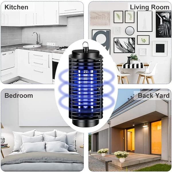 Electric Fly Bug Zapper Indoor, Electronic Fly Killer, Light Up and Kill Flying Insects, 3W