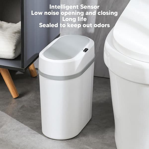 12L Smart soptunna med rörelsesensor, batteridriven automatisk soptunna för kök, badrum, sovrum, hem