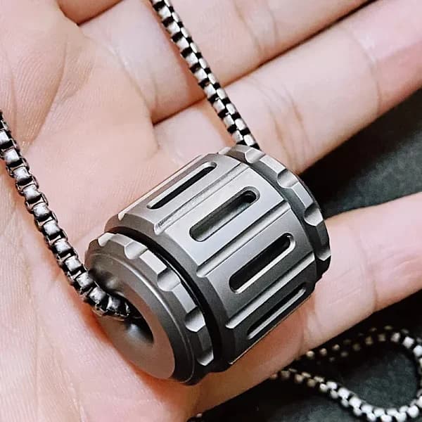 Fingerspind af titanium damaskus paracordperler, stressreducerende legetøj til mænd
