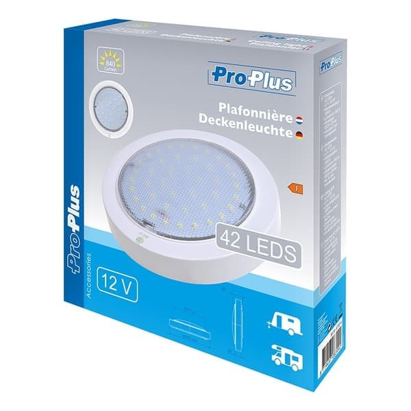 Loftlampe 42-LED 12V 840lm Ø220x50mm
