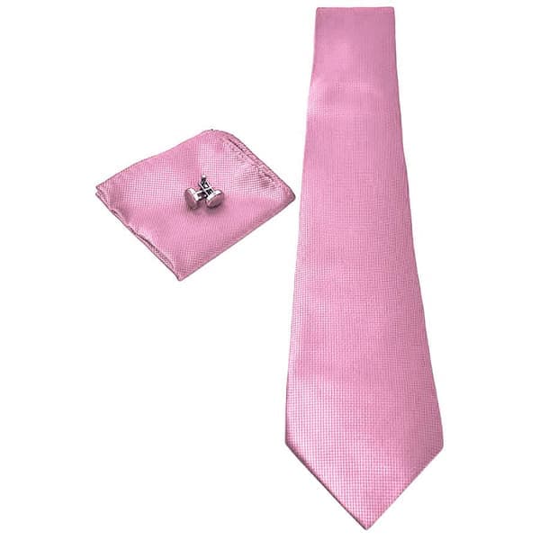 Kostume Tilbehør | Slips + Lommetørklæde + Manchetknapper - Pink