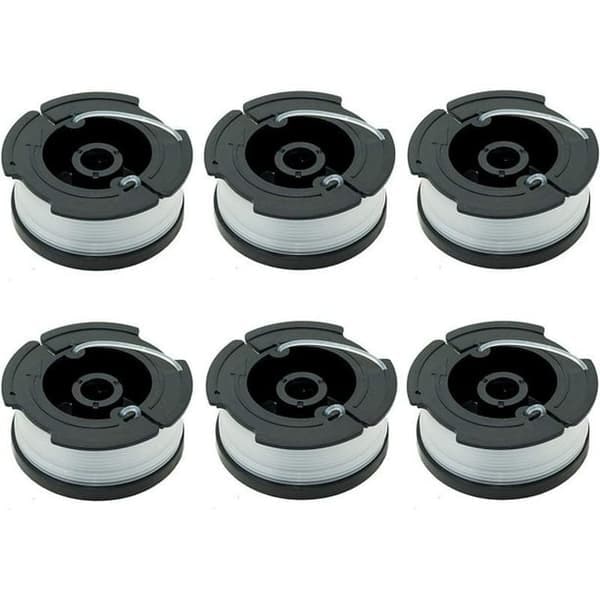 6-pakning trådspoler for Black & Decker gresstrimmer Svart