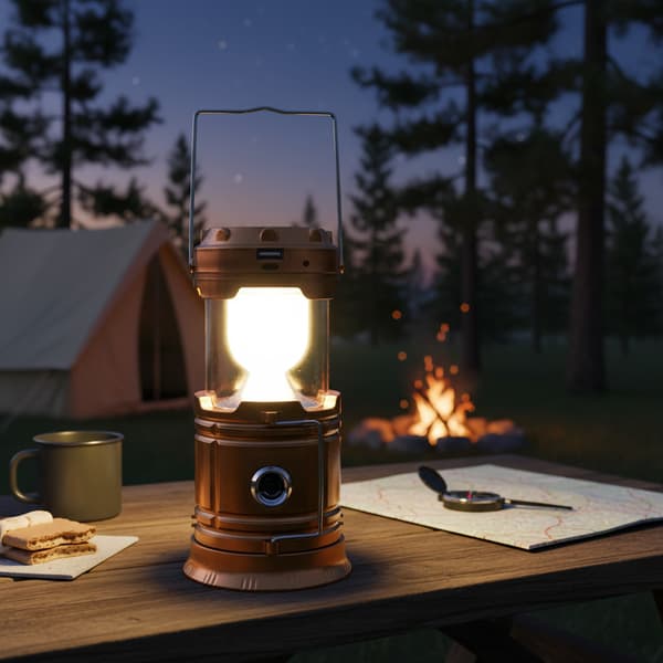 Campinglyktafläkt, Sol- och USB-laddningsbar, Långvarig, För Utomhuscamping och Nödanvändning