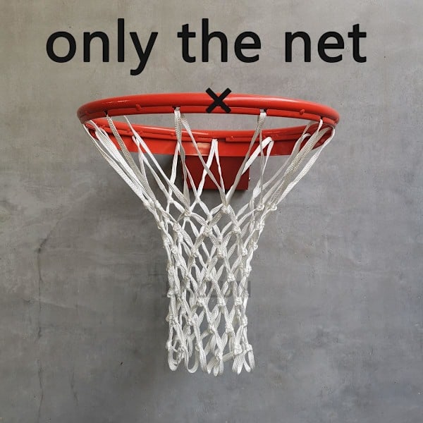 QD-Basketballnet til udendørs brug, slidstærkt, 12 ringe, konkurrencestandard