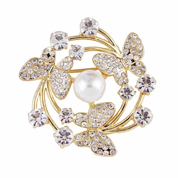 Perlebroche diamantkrans tre sommerfugle