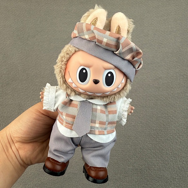 /QU/Labubu Dockkläderset - Söta Outfits för Sitting Party Series 1/2/3, Klänningar, Kjolar & Kostymer Blue plush