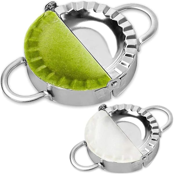 [QD] Rostfria degformar för dumplings och ravioli, 2-pack Form - Wontonform, enkelt verktyg för degformar