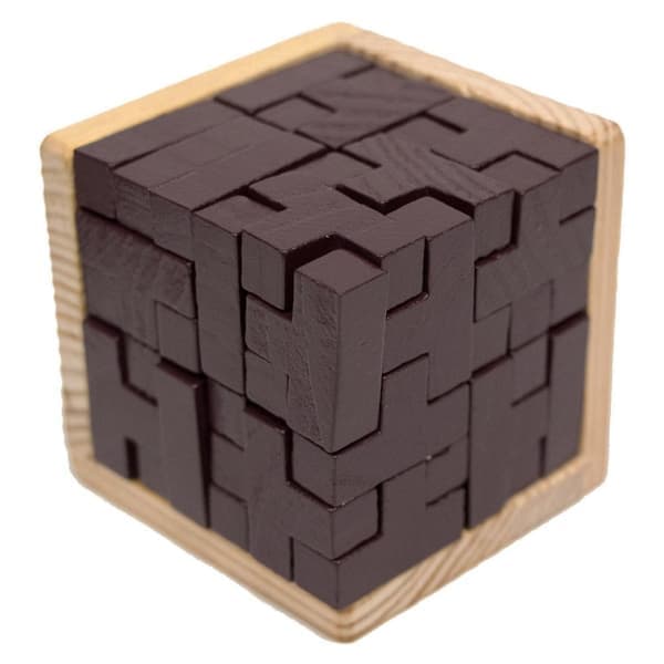 IQ-puslespil i træ, 3D - kube