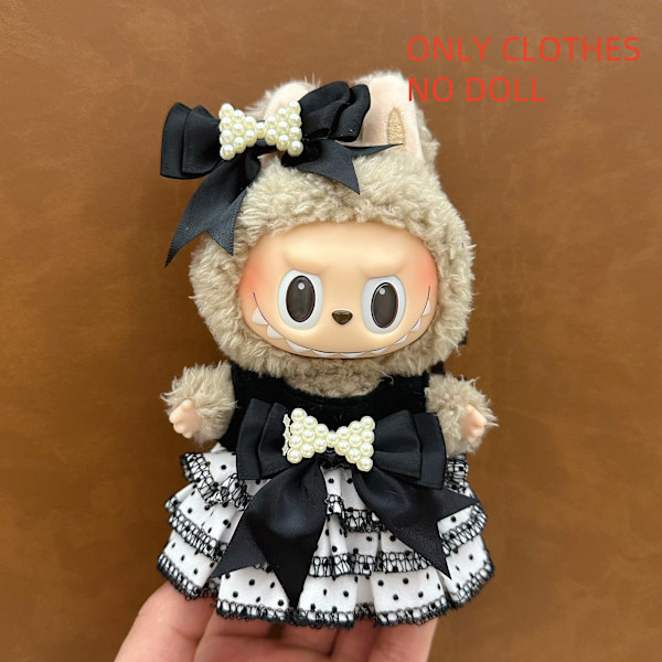 ONLY CLOTHES Söt V1 V2 LABUBU Blind Box Hänge Docka DIY Klä upp Kostym Litet Monster Haklapp Byxor Babykläder Från LBB-37