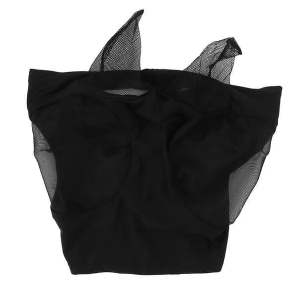 Hästflugmask med öronskydd - Andningsbar & Elastisk - Svart