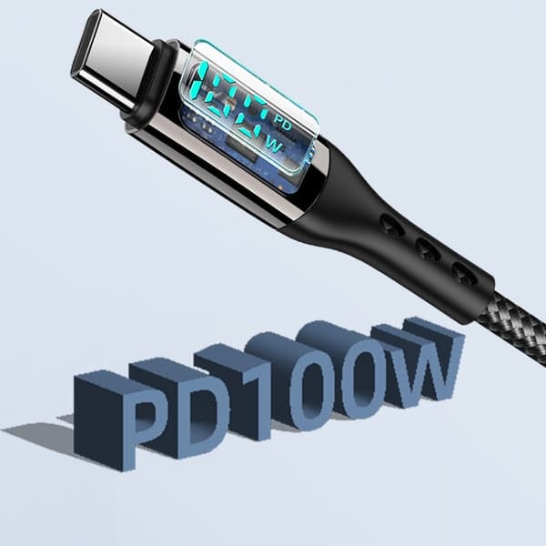 USB-C PD Snabbladdningskabel 100 W Svart 3 m_qq