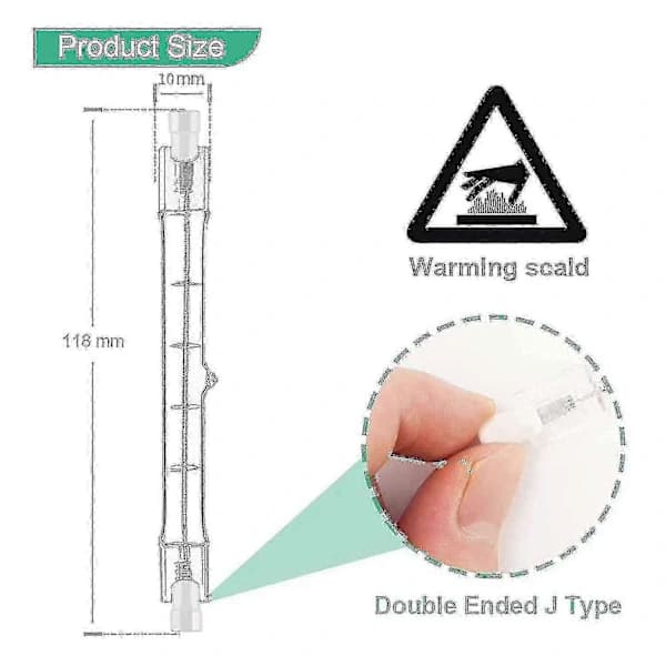 QD-R7s 200W 230V Halogenpære 118mm, 10-pak