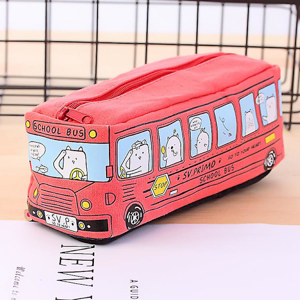 Opiskelijan paperitarvikelaatikko Buss Liten Djur Paperitarvikelaatikko Sarjakuva-animaatio paperitarvikelaatikko (Punainen)