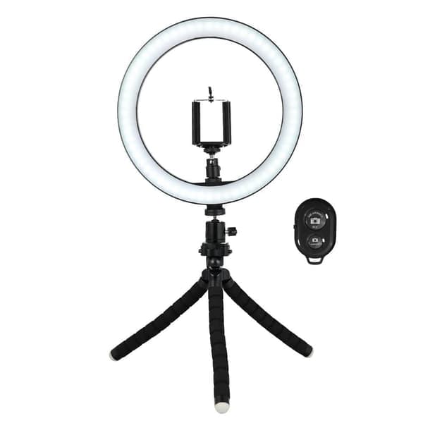 Selfie-lampa/Ringlampa (26 cm) med formbart stativ
