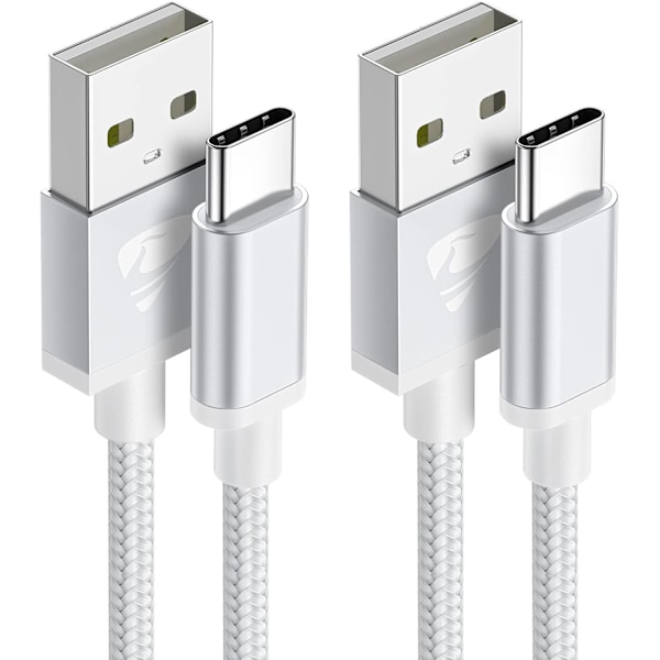 2-pack USB-C typ-C Laddningskabel 1M A41/A50/A53/S20/S21/S22/S23/S24 OCH iPhone 15 / 16 PRO PLUS MAX (2-PACK) 1 meter